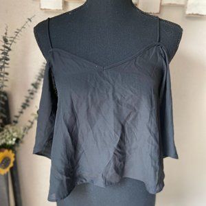 4/$20 ASOS Cold Shoulder Lightweight Black Crop Top Size 4